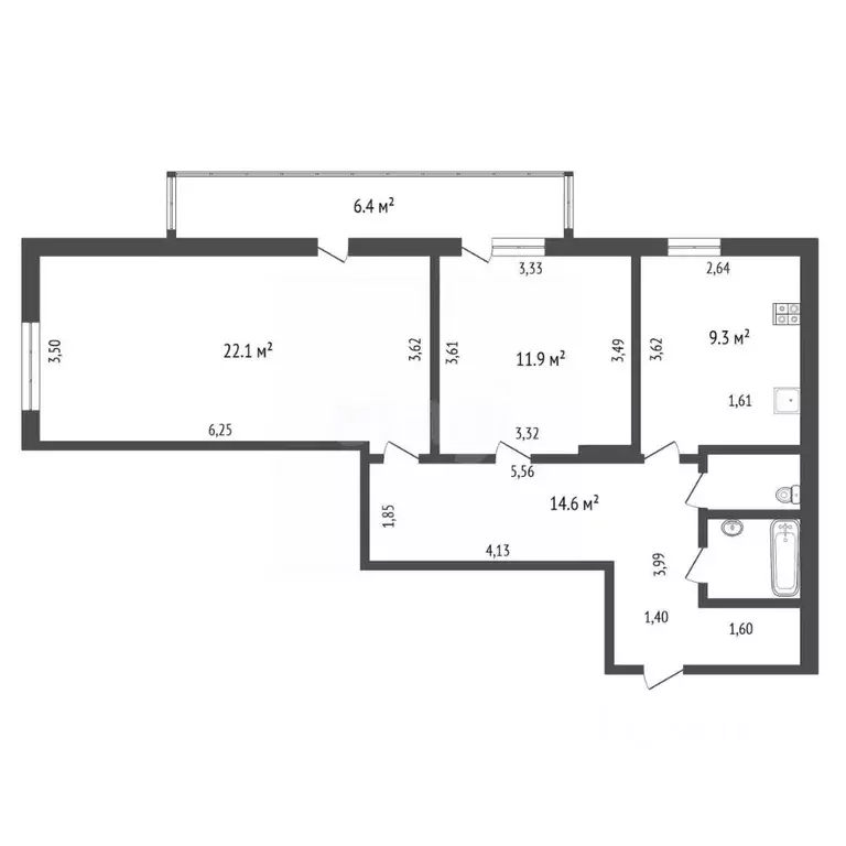 2-к кв. Санкт-Петербург ул. Русановская, 17к4 (64.0 м) - Фото 2