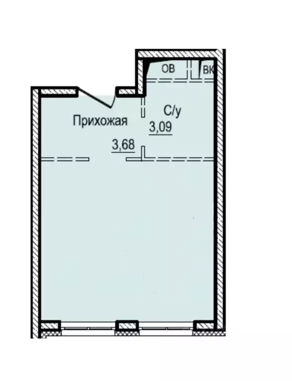 Студия Московская область, Балашиха ул. Яганова, 8 (23.5 м) - Фото 1