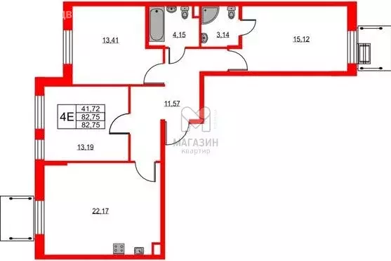 3-комнатная квартира: Санкт-Петербург, Парашютная улица, 79к1 (82.7 м) - Фото 1