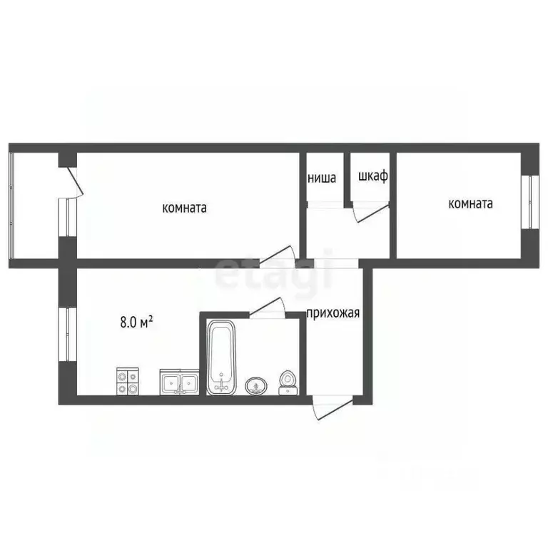 2-к кв. Севастополь ул. Бориса Михайлова, 21 (44.5 м) - Фото 1