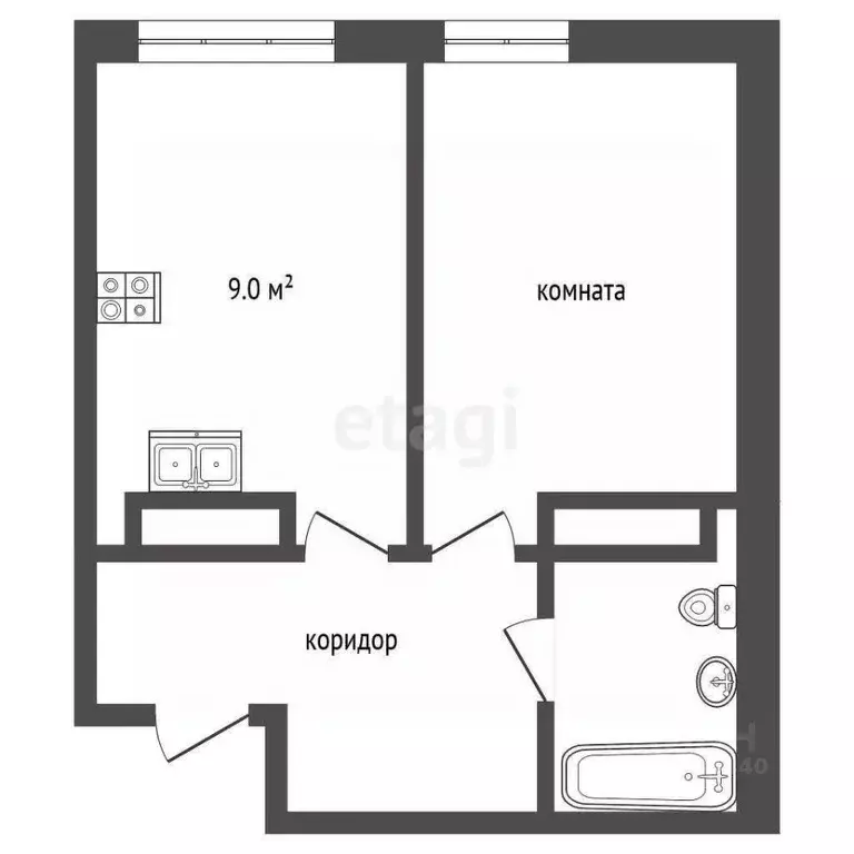 1-к кв. Тюменская область, Тюмень проезд Тихий, 6 (42.7 м) - Фото 2