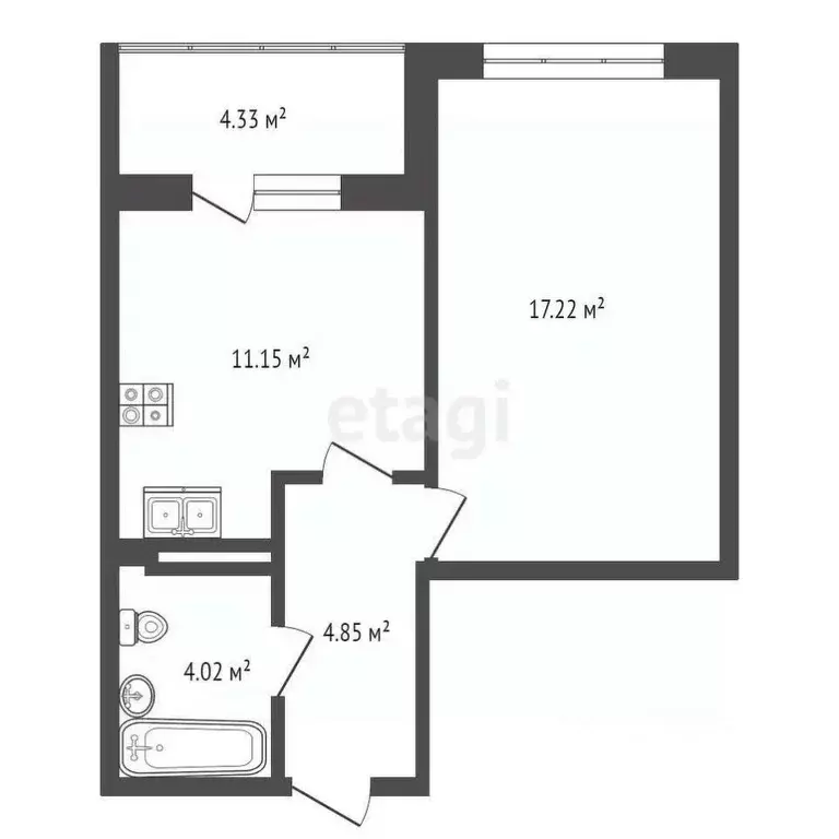 1-к кв. Краснодарский край, Геленджик Туристическая ул., 4Гк2Б (37.2 ... - Фото 1