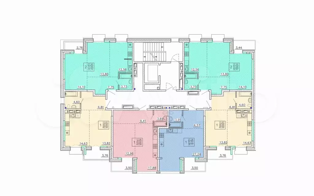 2-к. квартира, 53 м, 9/9 эт. - Фото 1