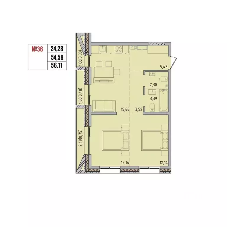 2-к кв. Иркутская область, Иркутский муниципальный округ, Маркова рп, ... - Фото 0