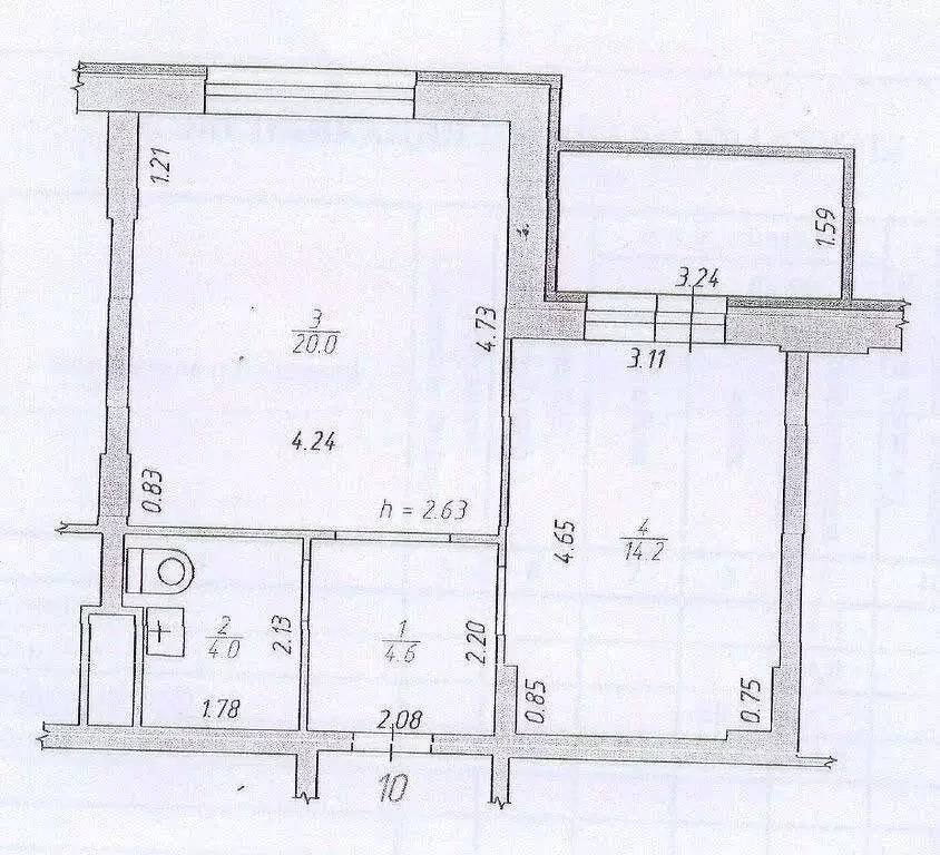 1-к кв. Удмуртия, Ижевск 8-я Подлесная ул., 46 (43.0 м) - Фото 1