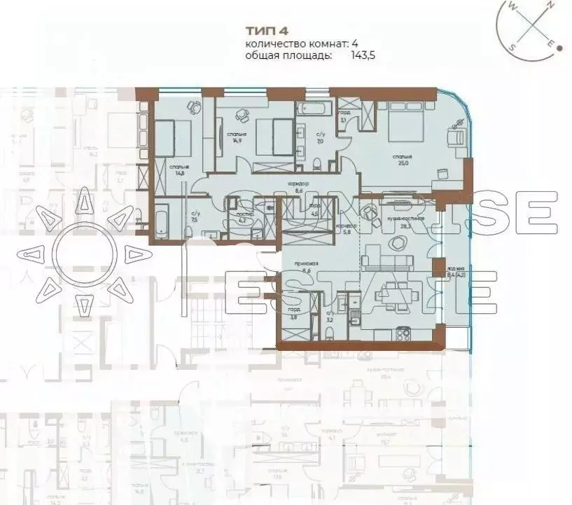 4-к кв. Москва ул. Нижние Мневники, 9 (144.4 м) - Фото 0