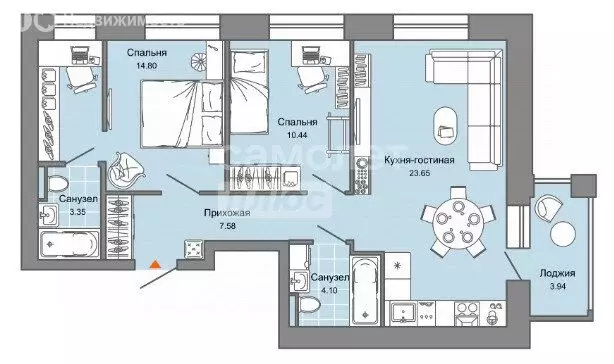 2-комнатная квартира: Киров, улица 4-й Пятилетки, 86 (66 м) - Фото 1