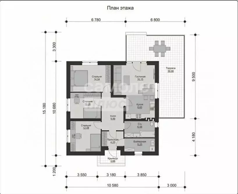 Дом в Октябрьский район, Большедолженковский сельсовет, деревня Нижняя ... - Фото 1