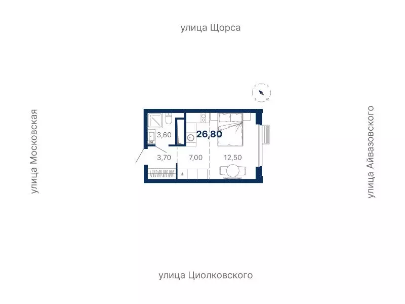 Квартира-студия: Екатеринбург, Московская улица, 249/2 (26.8 м) - Фото 0