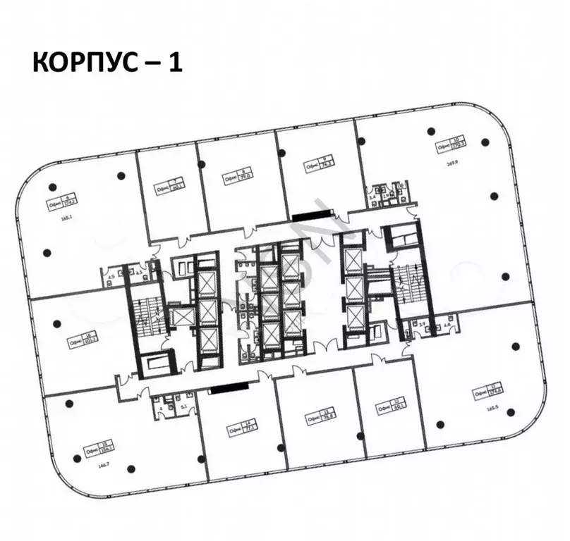 БЦ класса А офис 270,3 м2 - Фото 1