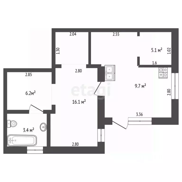 3-к кв. Крым, Ялта ул. Кирова, 32 (39.5 м) - Фото 1
