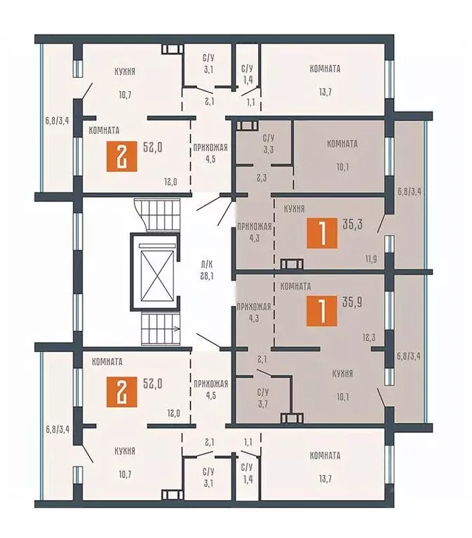 2-к кв. Курганская область, Курган ул. Коли Мяготина, 34Бк1 (52.0 м) - Фото 2