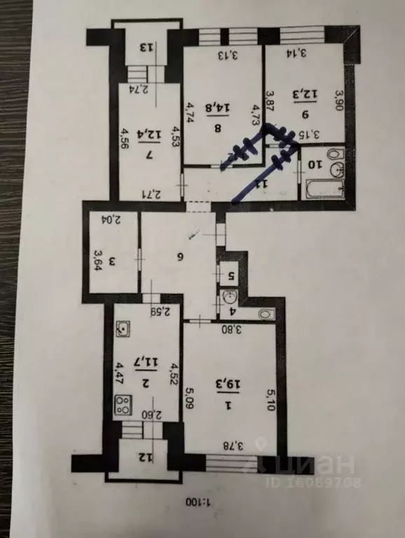 4-к кв. Белгородская область, Белгород ул. Победы, 49к5 (104.6 м) - Фото 2