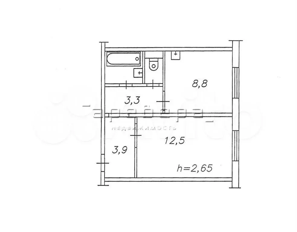 1-к. квартира, 31,8 м, 8/10 эт. - Фото 0