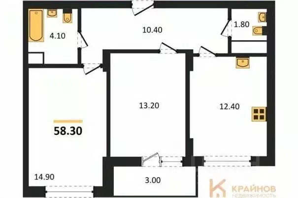 2-к кв. Воронежская область, Воронеж бул. Содружества, 1 (58.3 м) - Фото 0