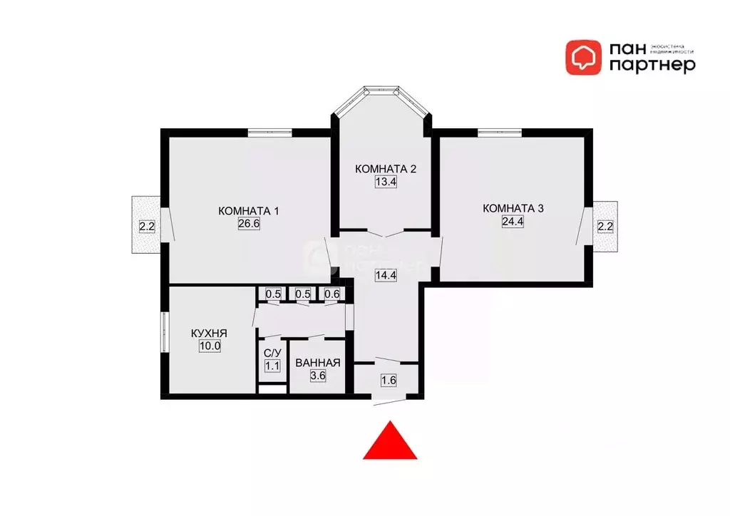 3-к кв. Санкт-Петербург ул. Белоусова, 18К1 (96.3 м) - Фото 1