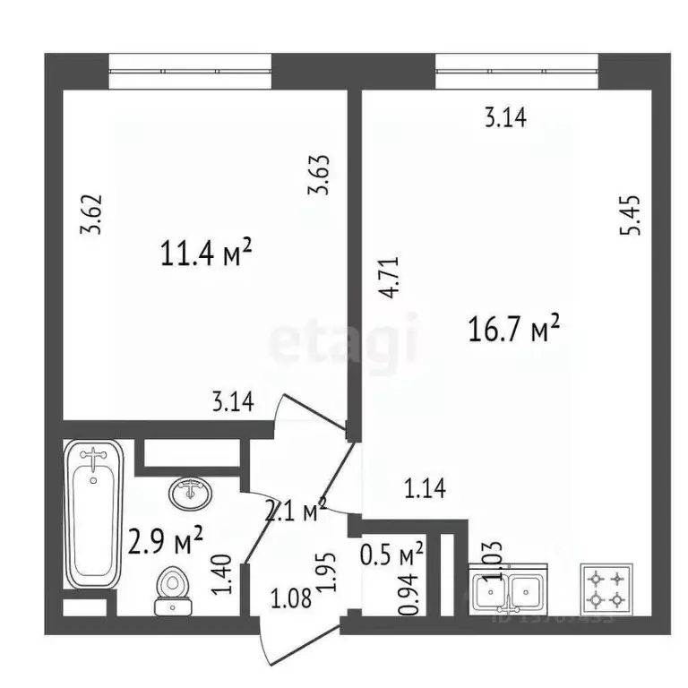 1-к кв. Санкт-Петербург дор. Муринская, 31к1 (34.0 м) - Фото 1