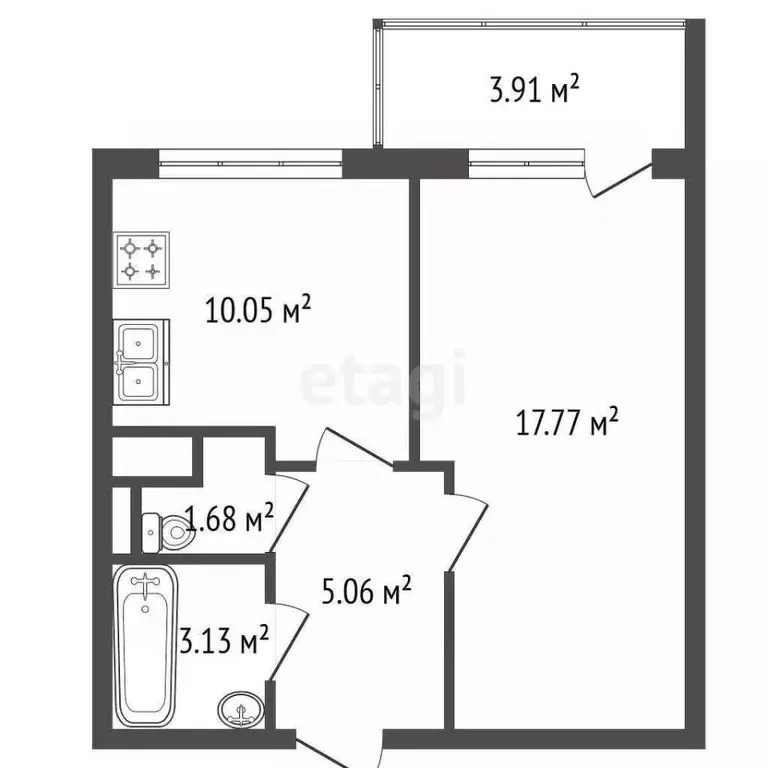 1-к кв. Санкт-Петербург пос. Шушары, Ленсоветовский тер., 23 (37.7 м) - Фото 2