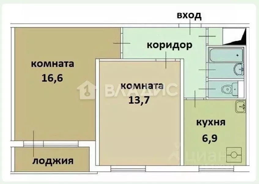 2-к кв. Москва ул. Вилиса Лациса, 37К1 (45.7 м) - Фото 1