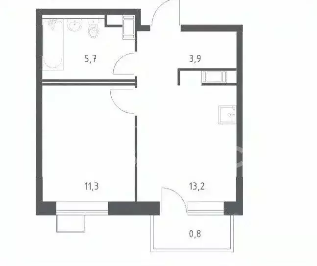 1-к кв. Москва № 23 кв-л,  (34.9 м) - Фото 1