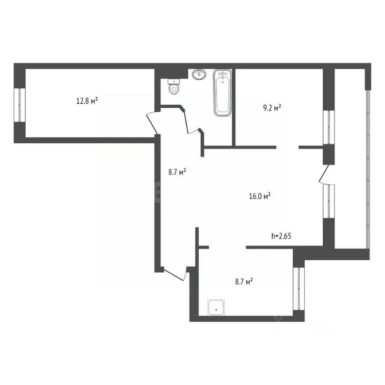 3-к кв. Красноярский край, Красноярск ул. Первых пионеров, 13 (61.0 м) - Фото 1