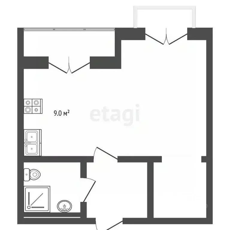 Студия Крым, Ялта муниципальный округ, Ливадия пгт ул. Виноградная, 6Е ... - Фото 2