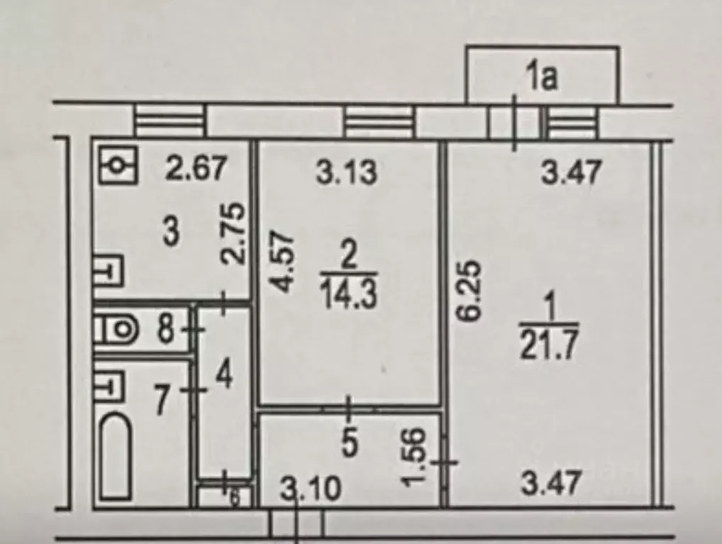 2-к кв. Москва Измайловский бул., 30 (56.5 м) - Фото 1