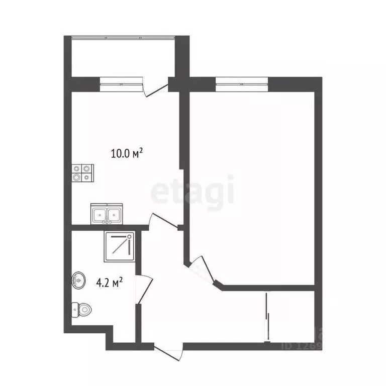 1-к кв. Московская область, Ленинский городской округ, д. Сапроново, ... - Фото 2