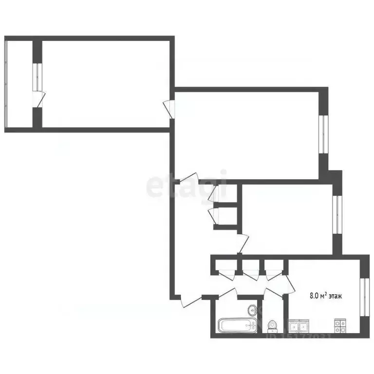 3-к кв. Ямало-Ненецкий АО, Новый Уренгой Мирный мкр, 4/2 (67.5 м) - Фото 2
