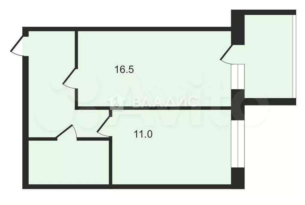 1-к. квартира, 38,7 м, 3/9 эт. - Фото 0