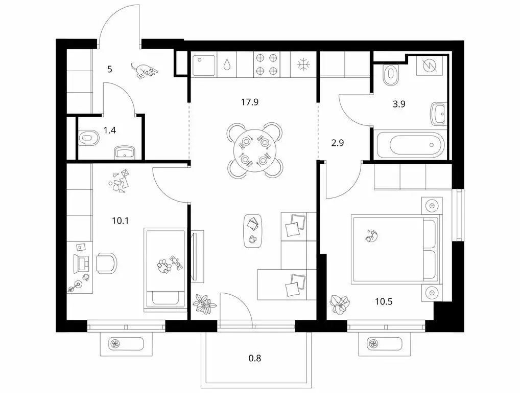 2-комнатная квартира: городской посёлок Янино-1, жилой комплекс ... - Фото 1