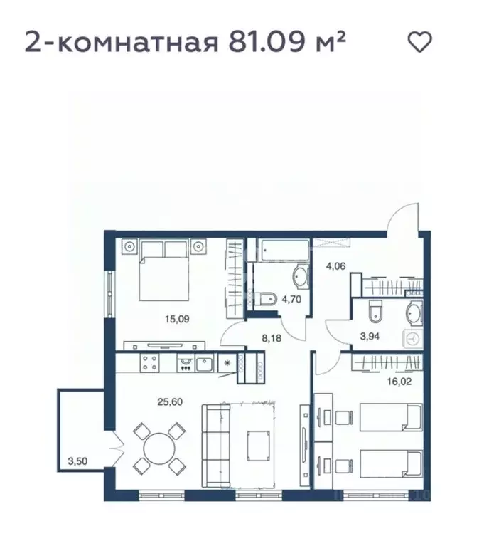 3-к кв. Липецкая область, Липецк Депутатская ул., 60 (78.0 м) - Фото 1