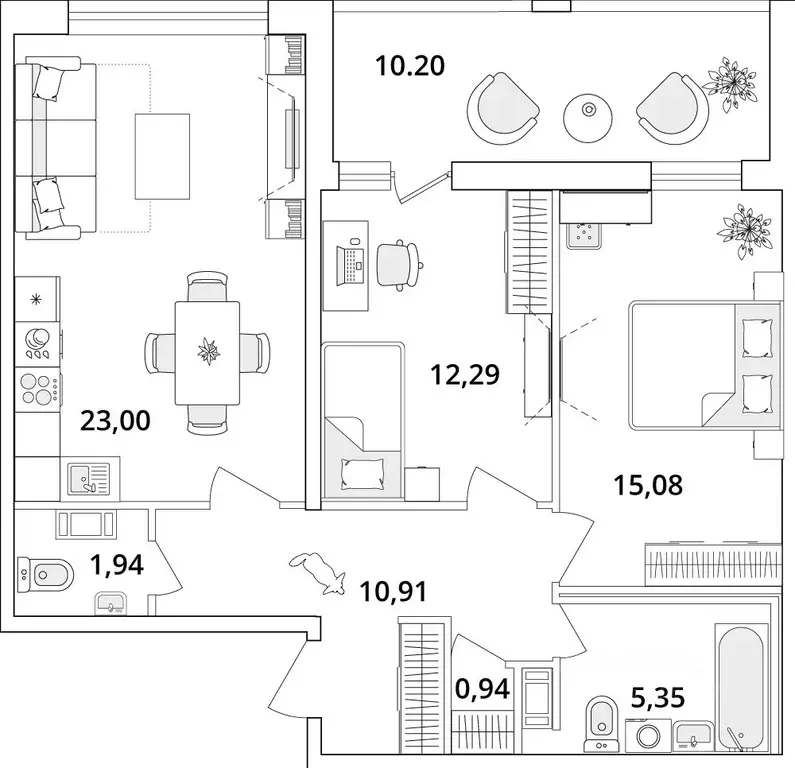 2-к кв. Санкт-Петербург Кубинская ул., 82к3с1 (74.9 м) - Фото 0