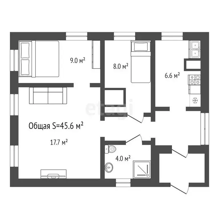 Дом в Искитим, Канатная улица (45.6 м) - Фото 1