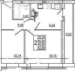 2-комнатная квартира: Смоленск, улица Крупской, 54Б (52.6 м) - Фото 1