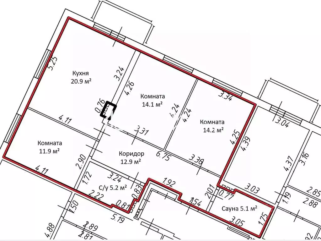 3-к кв. Ленинградская область, Всеволожский район, Бугровское ... - Фото 2