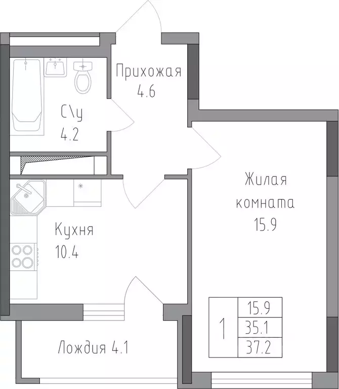 1-к кв. Липецкая область, Липецк ул. Тельмана, 120 (40.0 м) - Фото 0