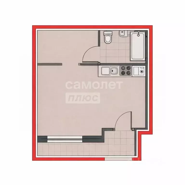 Студия Новосибирская область, Новосибирск ул. Гоголя, 222 (34.84 м) - Фото 2