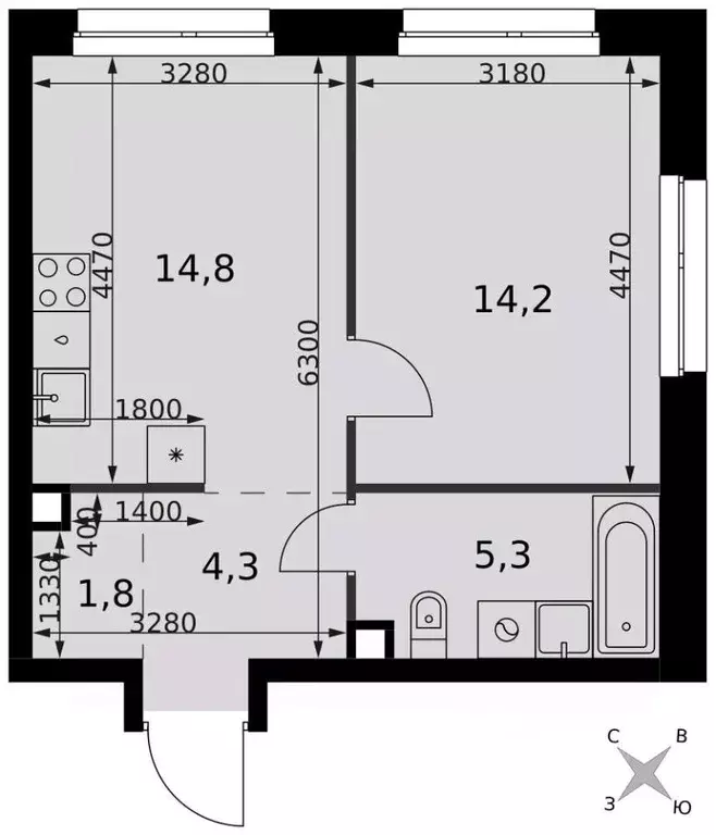 1-к кв. Москва Новоостаповская ул., 6АС1 (40.4 м) - Фото 1