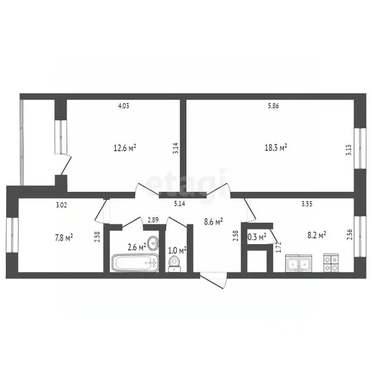 3-к кв. Архангельская область, Коряжма просп. Имени М.В. Ломоносова, 8 ... - Фото 1