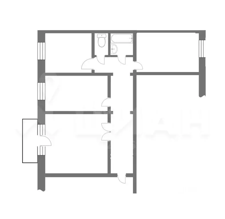 3-к кв. Коми, Воркута ул. Гоголя, 14 (68.2 м) - Фото 1