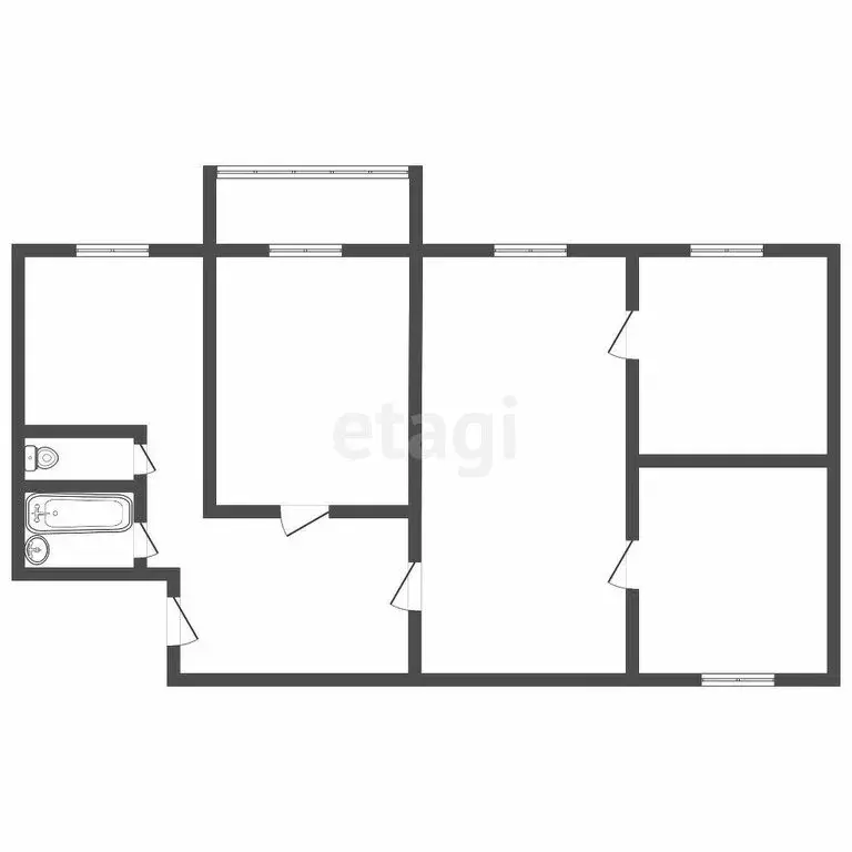 4-комнатная квартира: Ангарск, 15-й микрорайон, 32 (58.6 м) - Фото 0
