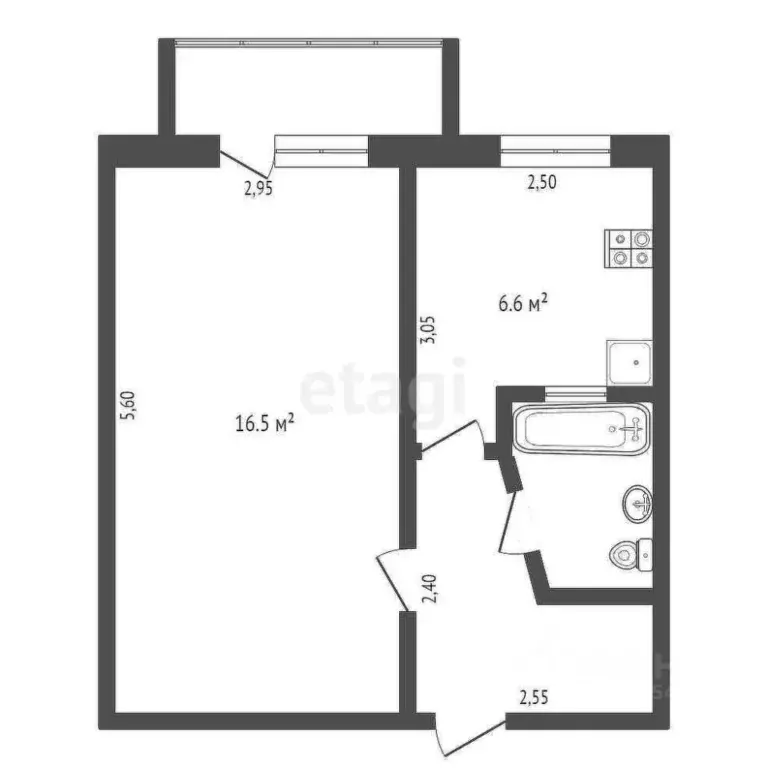 1-к кв. Крым, Симферополь ул. Киевская (30.0 м) - Фото 2