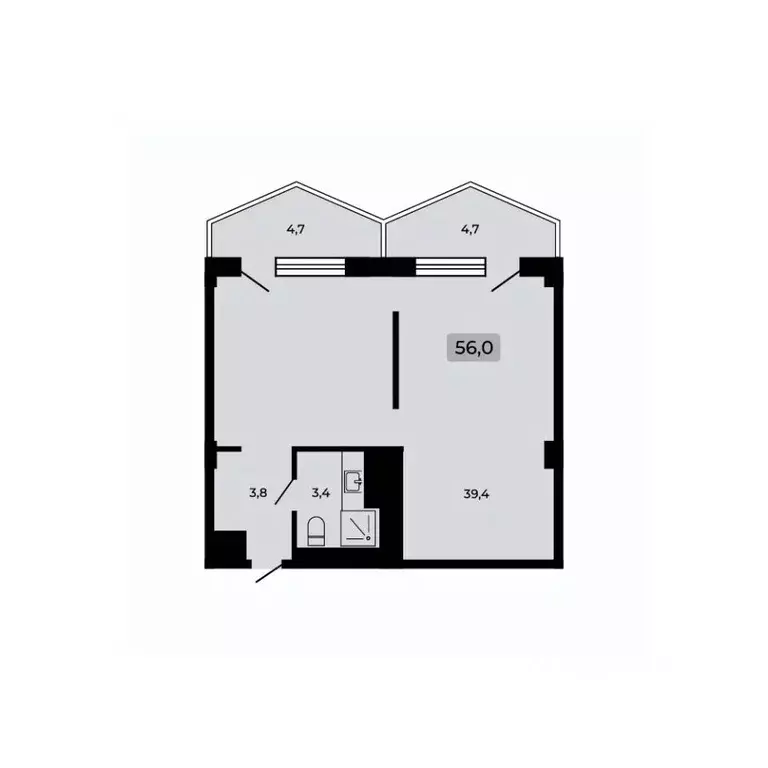 1-к кв. Краснодарский край, Туапсинский муниципальный округ, с. ... - Фото 1