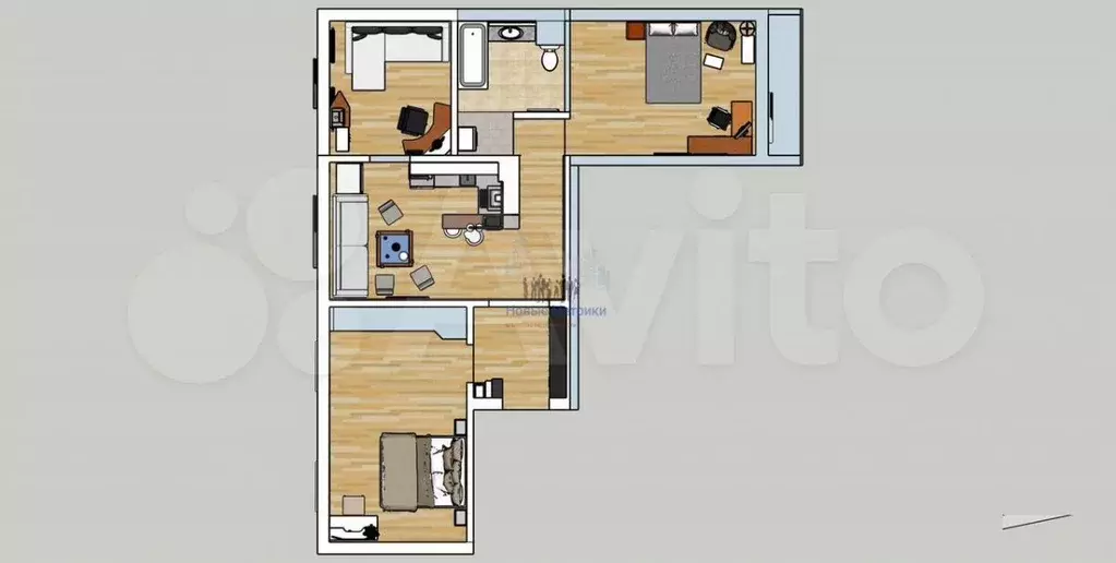 3-к. квартира, 80 м, 3/12 эт. - Фото 0