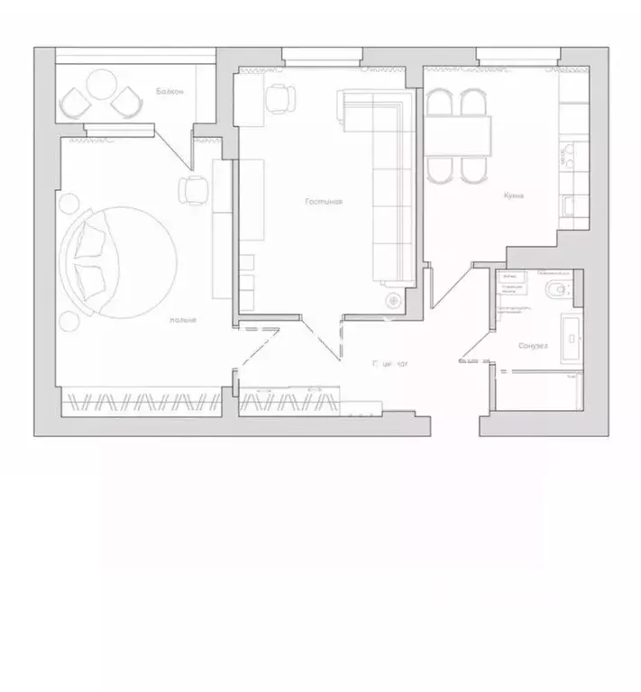 2-к кв. Московская область, Красногорск городской округ, Нахабино пгт ... - Фото 2