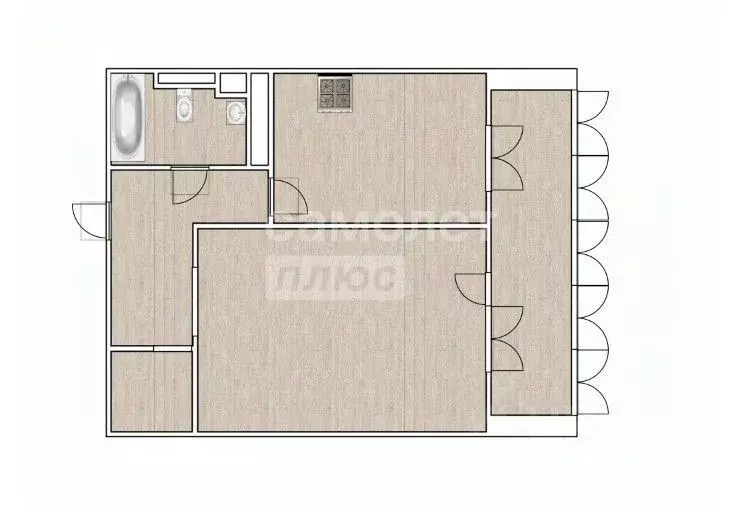 1-к кв. Тюменская область, Тюмень ул. 30 лет Победы, 134 (44.0 м) - Фото 2