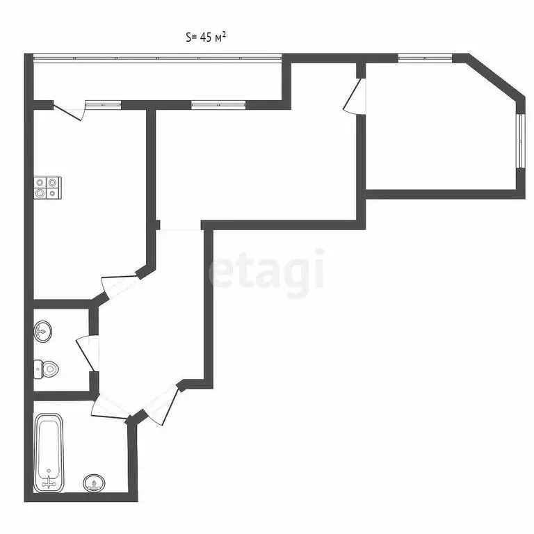 2-комнатная квартира: Тула, Новомосковская улица, 10Б (64.7 м) - Фото 0