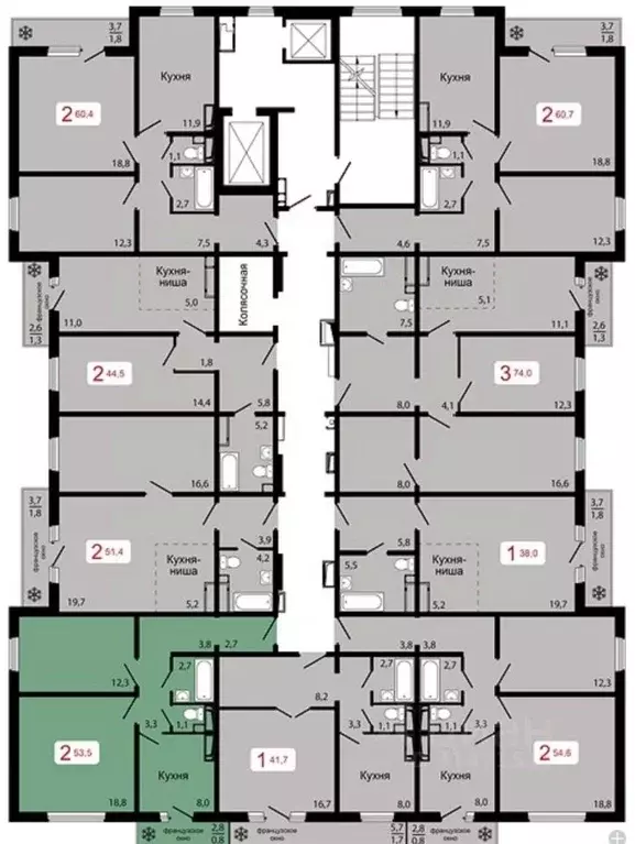 2-к кв. Красноярский край, Красноярск ул. Калинина (53.5 м) - Фото 2