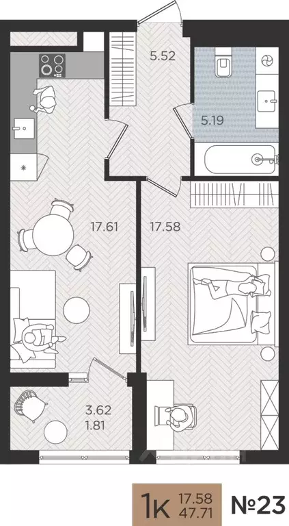 1-к кв. Калининградская область, Калининград Мой Город жилой комплекс ... - Фото 1